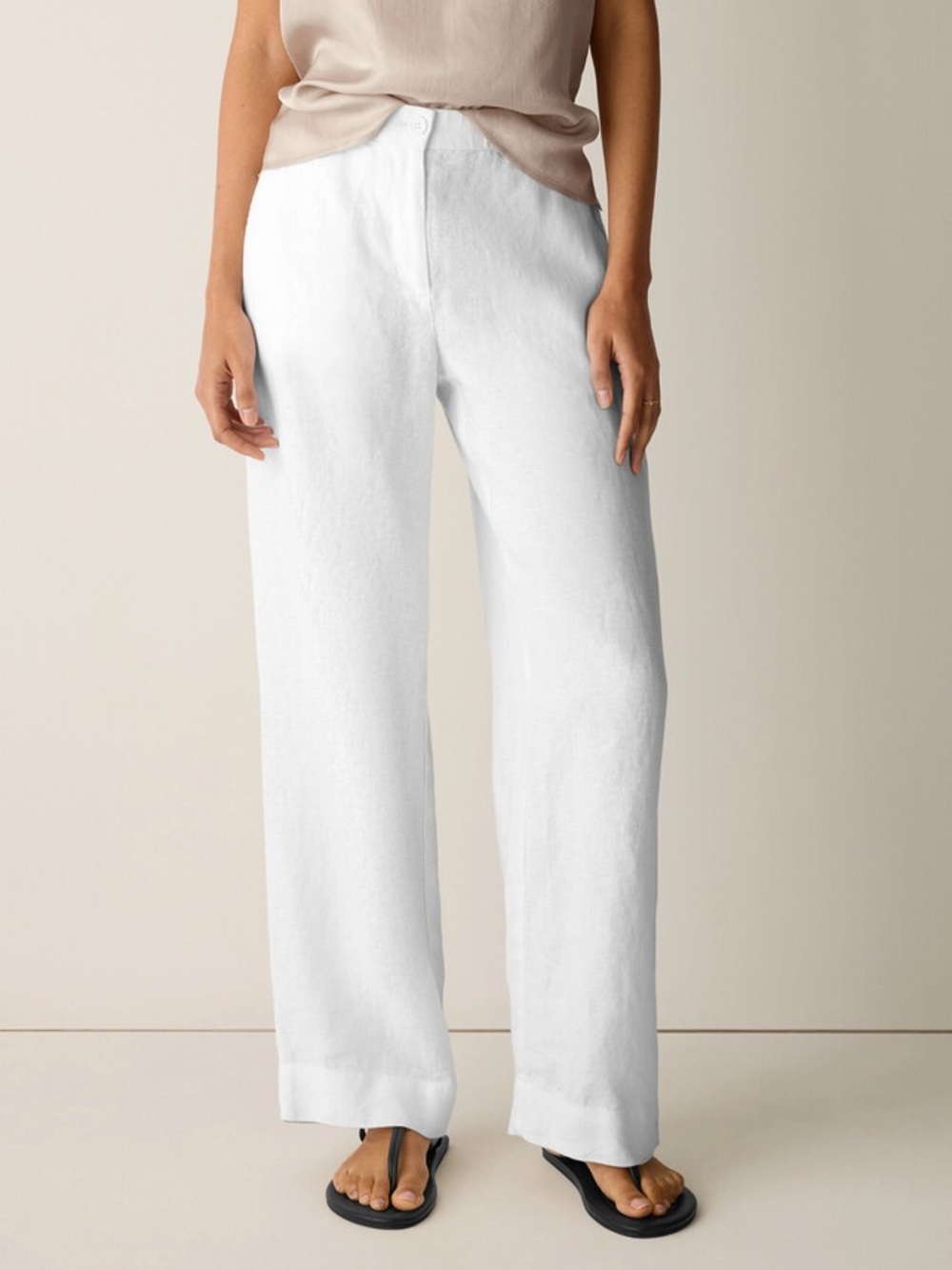 Eileen Fisher Heavy Organic Linen Full-Length Straight Trouser new nvr worn med! - Picture 5 of 7
